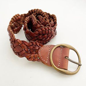 Gap braided british tan leather belt size small